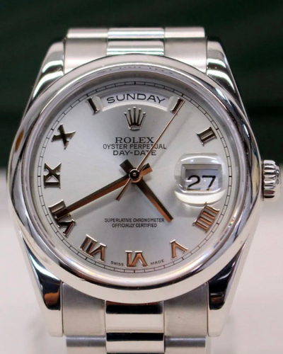 2006 Rolex Day-Date 36MM Glacier Blue Dial Platinum President Bracelet (118206)