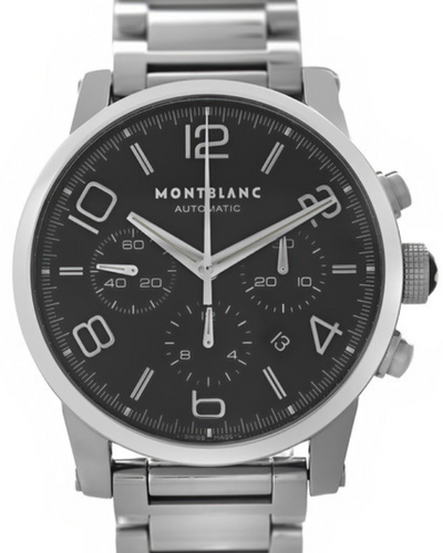 Montblanc TimeWalker 43MM Black Dial Steel Bracelet (7069)