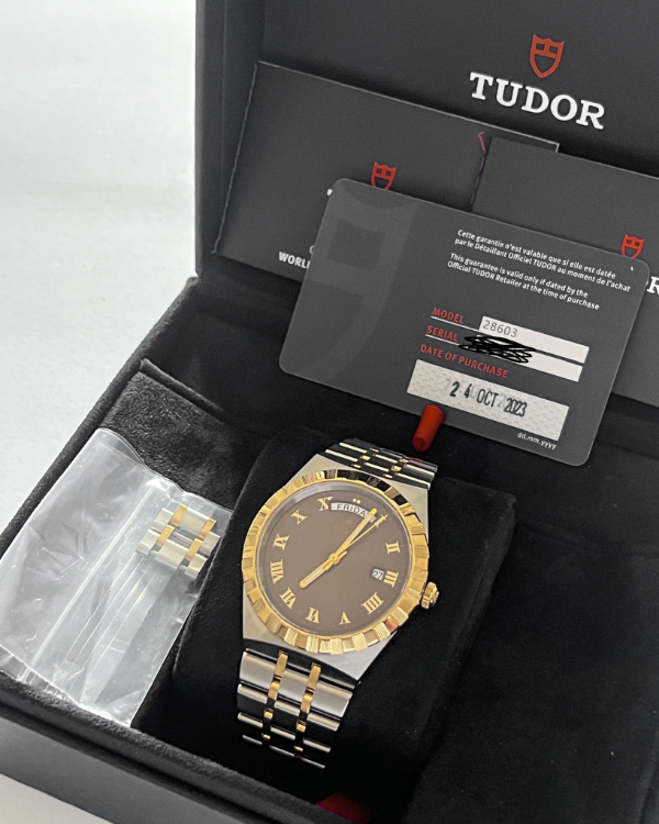 2023 Tudor Royal 41MM Chocolate Dial Steel Two-Tone Bracelet (28603 ...