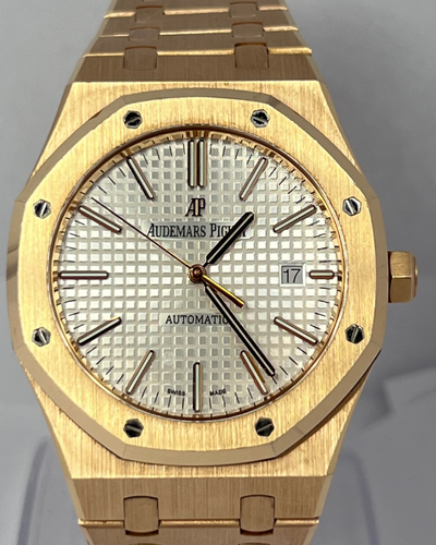 2015 Audemars Piguet Royal Oak 41MM Silver Dial Rose Gold Bracelet (15400OR.OO.1220OR.02)