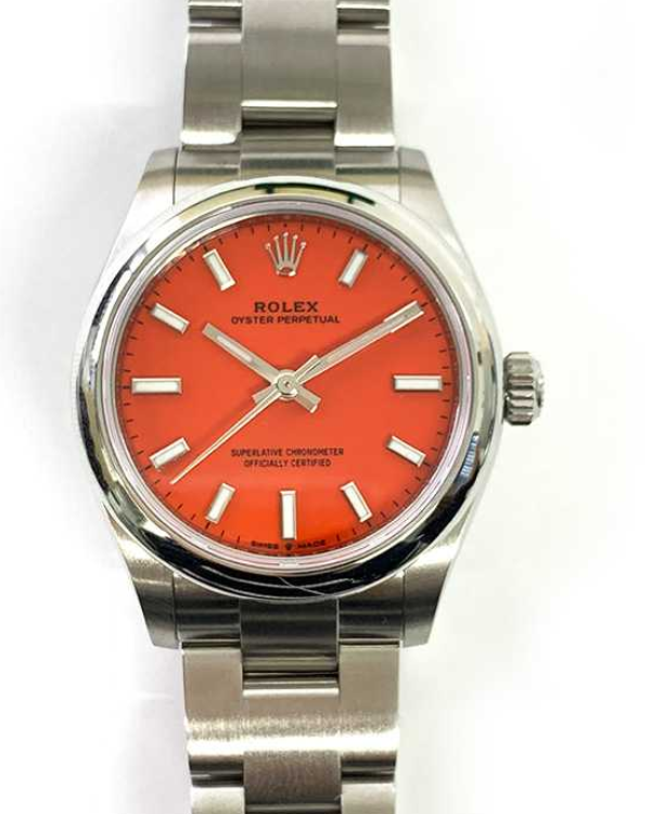 2022 Rolex Oyster Perpetual 31MM Oystersteel Coral Red Dial (277200)