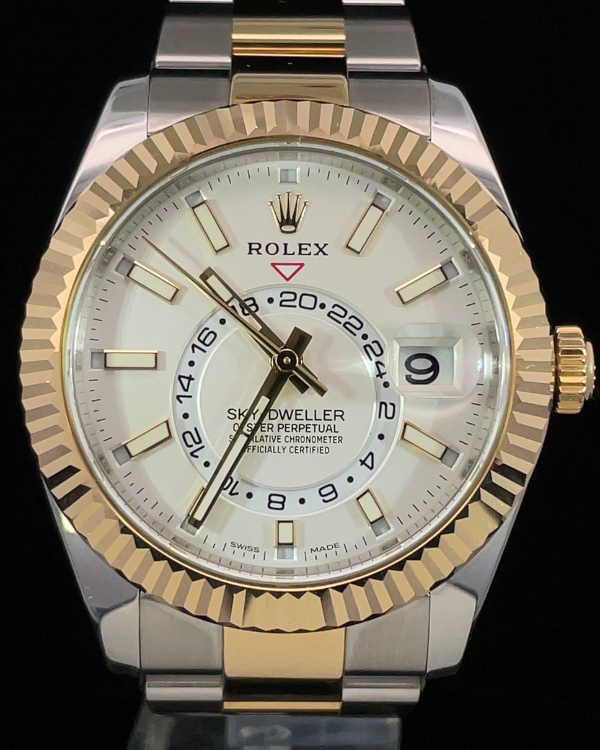 2017 Rolex Sky-Dweller 42MM White Dial Two-Tone Oyster Bracelet (326933)