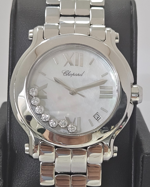 Chopard Happy Sport 36MM Quartz Mother Of Pearl Dial Steel Bracelet (8475)