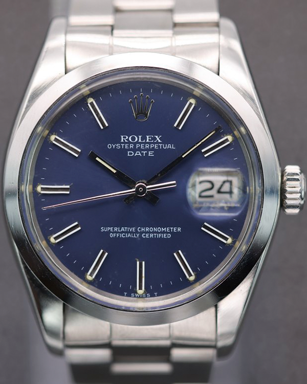 1979 (5.7 Mill. Serial) Rolex Oyster Perpetual Date 34MM Blue Dial Oyster Bracelet (1500)