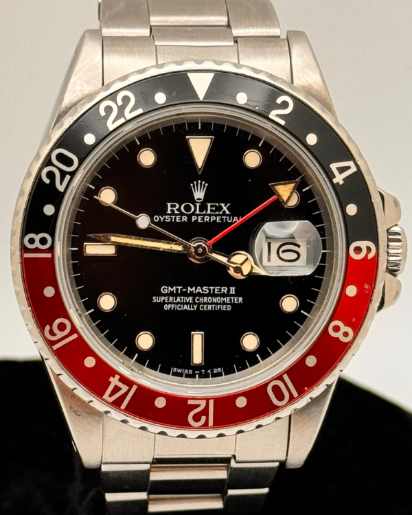 No Reserve - RARE 1984 Rolex GMT-Master II "Fat Lady”  “No-Date”  Vintage 40MM Black Dial Steel Bracelet (16760)