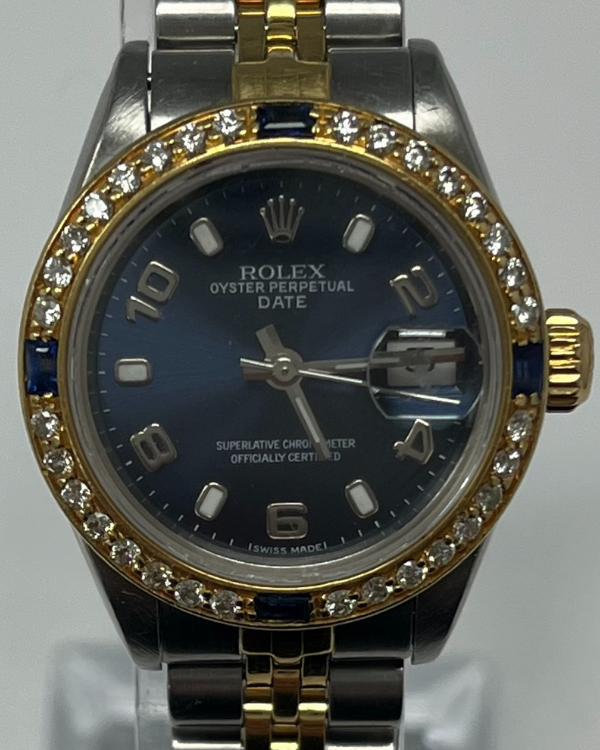 Rolex Lady-Datejust 26MM Blue Dial Two-Tone Jubilee Bracelet (69173)