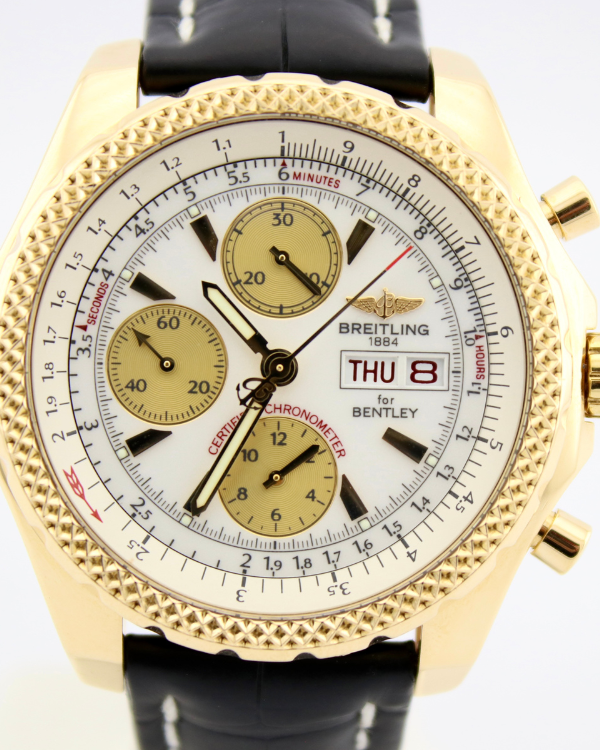 2005 Breitling Bentley GT 44MM White Dial Leather Strap (K13362)