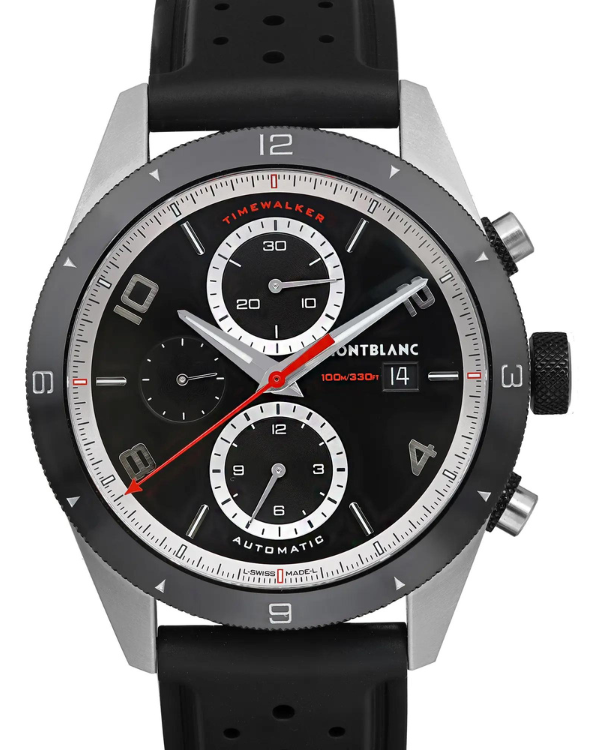 Montblanc Timewalker 43MM Black Dial Rubber Strap (MB116097)