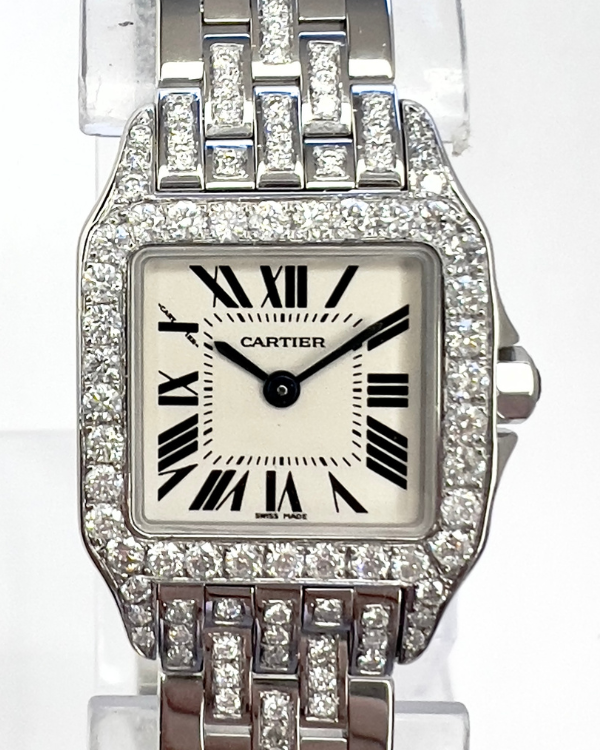 Cartier Santos Demoiselle 20MM Quartz White Dial Steel Bracelet (2698)