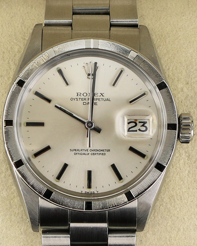 1970 (2.4 Mill. Serial) Rolex Oyster Perpetual Date 34MM Silver Dial Oyster Bracelet (1501)