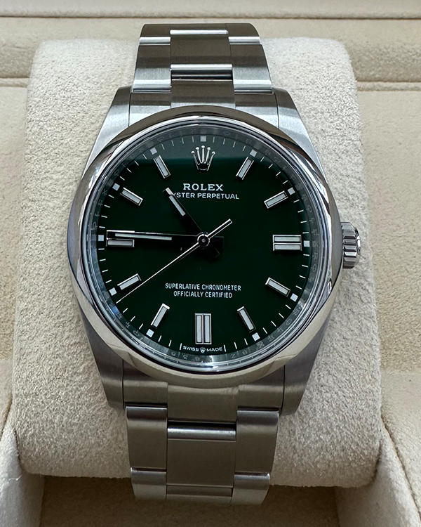 No Reserve - 2021 Rolex Oyster Perpetual 36 Oystersteel Green Dial (126000)