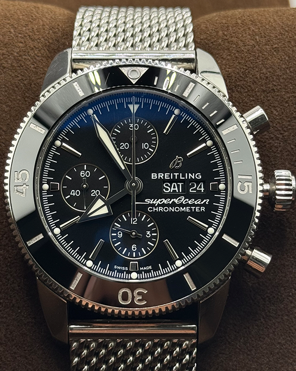 2018 Breitling Superocean Heritage II Chronograph  44MM Blue Dial Steel Bracelet (A13313)