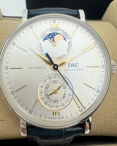 2023 IWC Schaffhausen Portofino 41MM Silver Dial Aftermarket Leather Strap (IW359001)