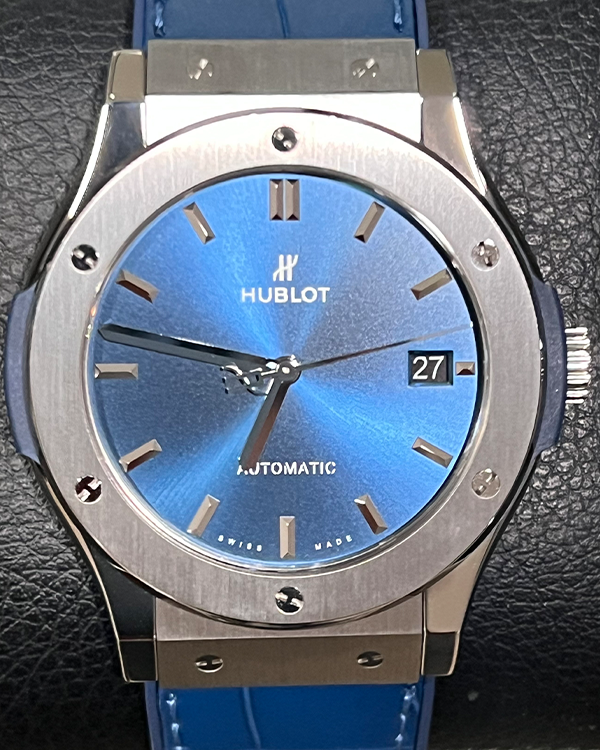 2022 Hublot Classic Fusion Titanium Blue Dial  (511.NX.7170.LR)