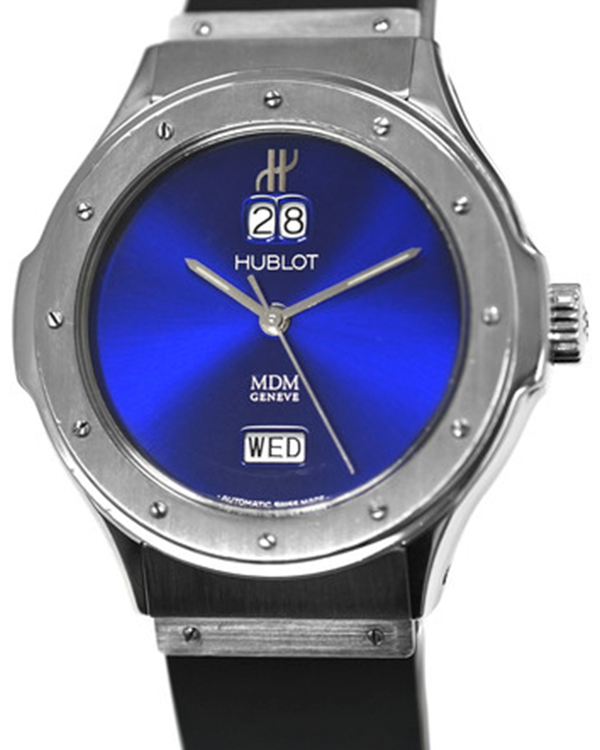 Hublot MDM Classic Day Date 39MM Blue Dial Rubber Strap (1840.1)