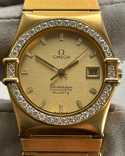 Omega Constellation 33MM Quartz Champagne Dial Yellow Gold Bracelet (1431)