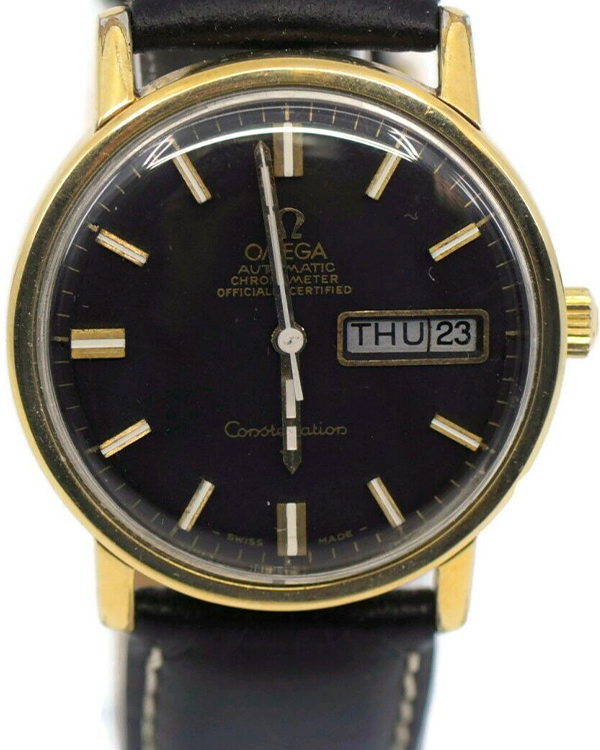 Omega Constellation Day Date 35MM Black Dial Leather Strap (168.016)