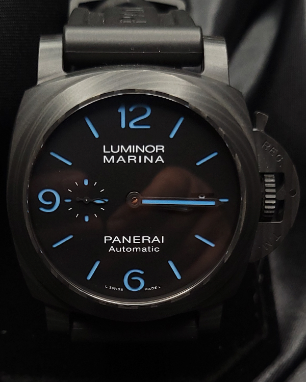 2023 Panerai Luminor Marina 44MM Black Dial Rubber Strap (PAM01661)