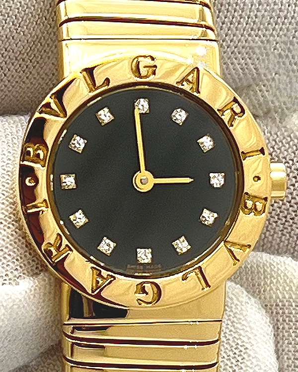 2006 Bvlgari Bvlgari 23MM Quartz Black Dial Yellow Gold Bracelet (BB 23 2T)