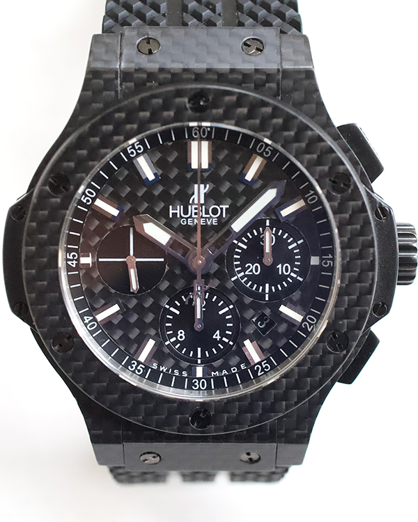 2013 Hublot Big Bang 44MM Black Carbon Dial Rubber Strap (301.QX.1724.RX)