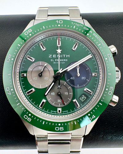 No Reserve - 2024 Zenith Chronomaster Sport 41MM Green Dial Steel Bracelet (03.3119.3600/56.M3100)