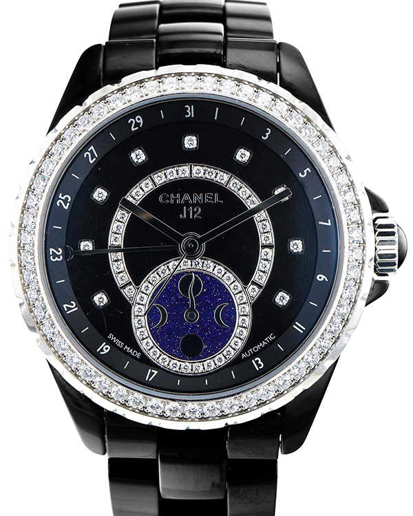 Chanel J12 38MM Black Dial Cermaic Bracelet (H3407)