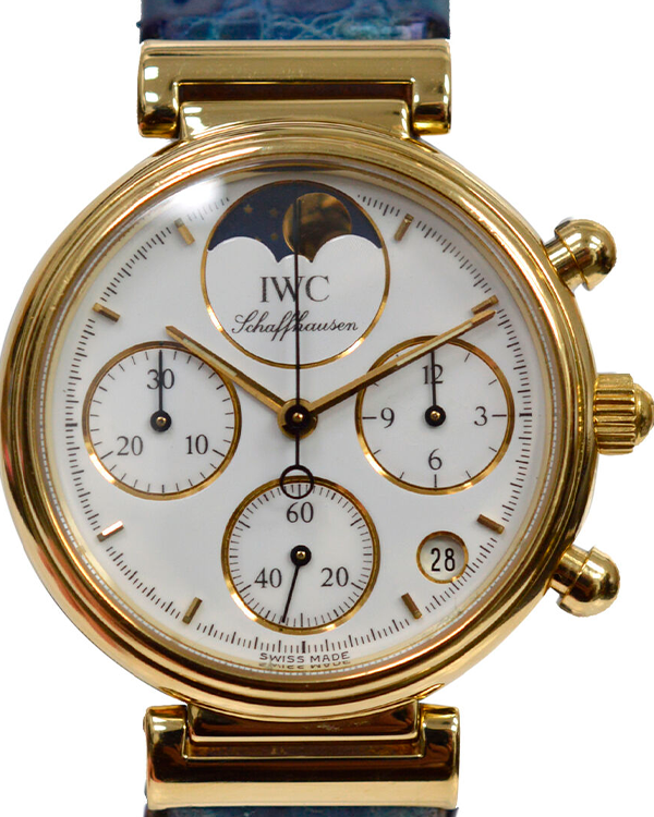 IWC Da Vinci Chronograph Moonphase 29MM Quartz White Dial Leahter Strap (IW3736)