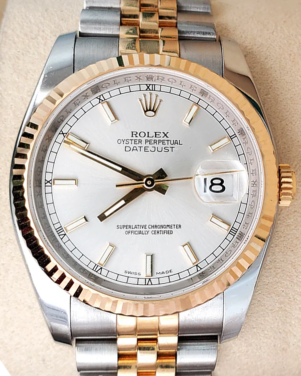 Rolex Datejust 36MM Silver Index Dial Two-Tone Jubilee Bracelet (116233)