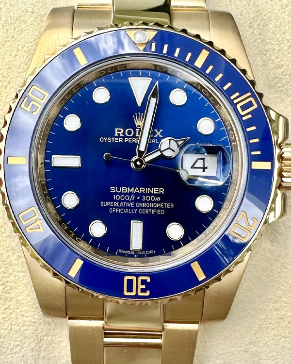 2018 Rolex Submariner Date Yellow Gold Blue Dial (116618LB)