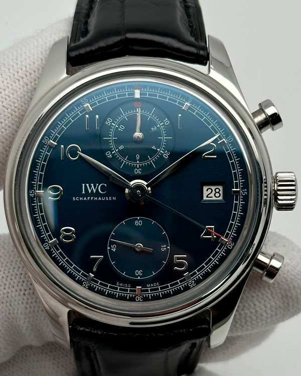 2015 IWC Schaffhausen Portugieser Chronograph "Laureus Sport" 42MM Blue Dial Leather Strap (IW390406)