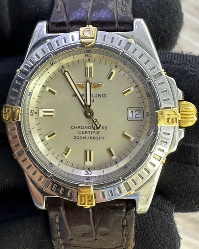 Breitling Callisto 35MM Quartz Silver Dial Leather Strap (B77346)