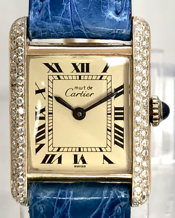 Cartier Tank Must De Cartier 20MM Champagne Dial Leather Strap (1613)