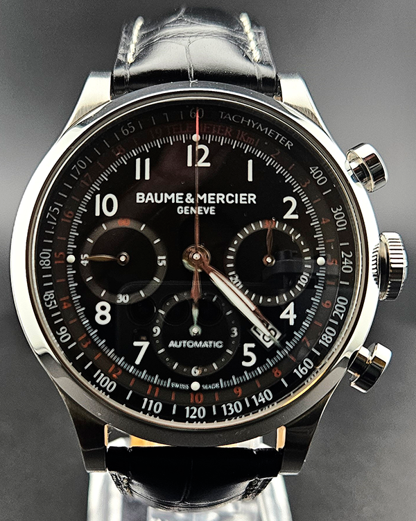 Baume & Mercier Capeland 42MM Black Dial Leather Strap (MOA10084)