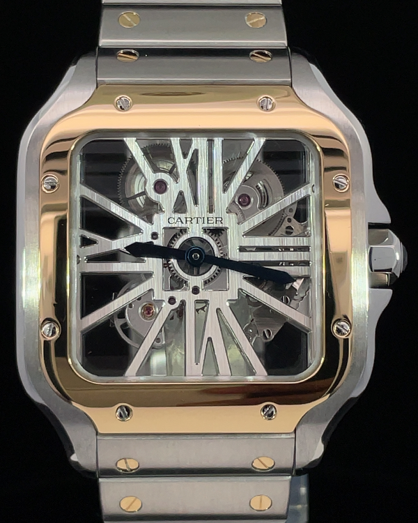 2019 Cartier Santos de Cartier 41MM Skeleton Dial Two-Tone Bracelet (WHSA0012)