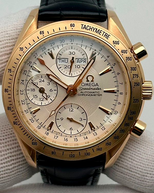 Omega Speedmaster Day Date Chronograph 40MM Silver Dial Leather Strap (323.53.40.44.02.001)