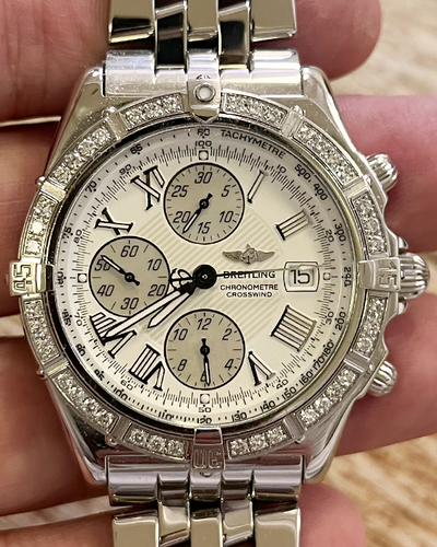 Breitling Crosswind Chronograph 43MM White Dial Steel Bracelet (A13355)