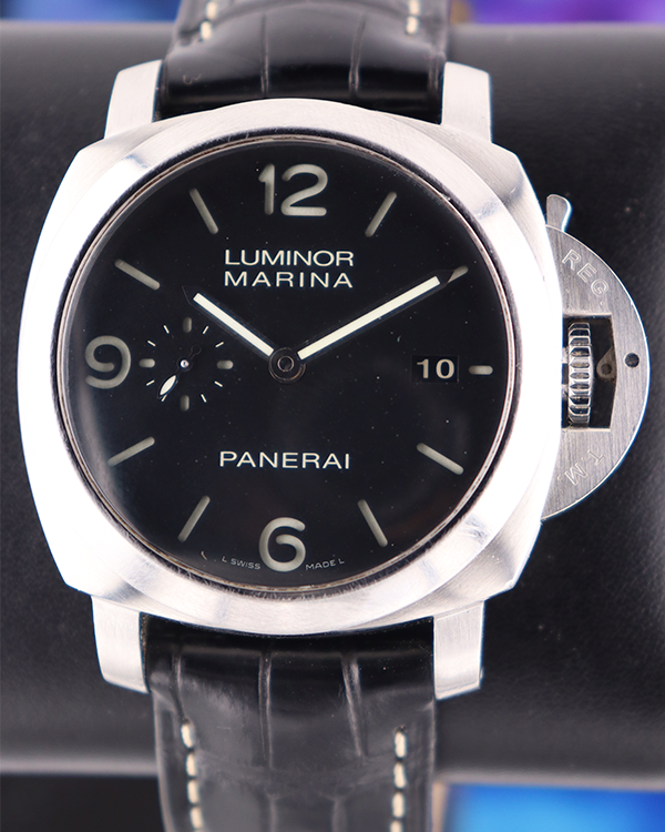 2009 Panerai Luminor Marina 44MM Black Dial Leather Strap (PAM00312)