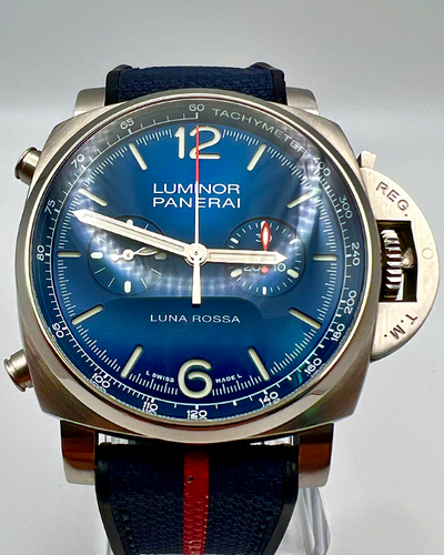 2022 Panerai Luminor Chrono Luna Rossa 44MM Blue Dial Rubber Strap (PAM01303)