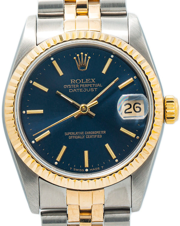 1990 Rolex Datejust 31MM Blue Dial Two-Tone Jubilee Bracelet (68273)