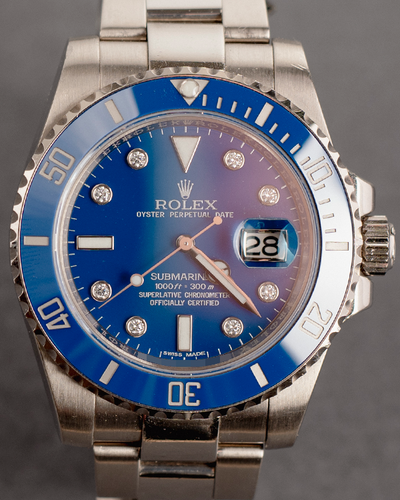 2016 Rolex Submariner Date "Smurf" 40MM Blue Dial White Gold Oyster Bracelet (116619LB)