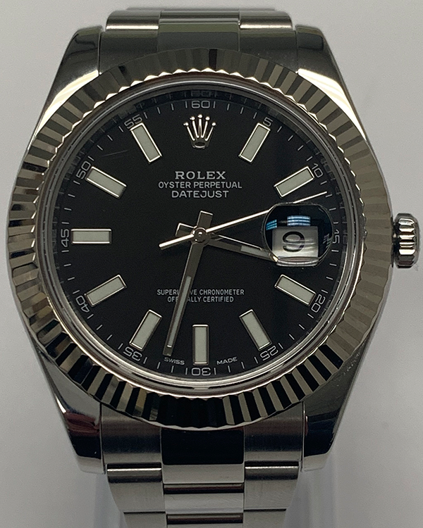 Rolex Datejust II 41MM Black Dial Oyster Bracelet (116334)