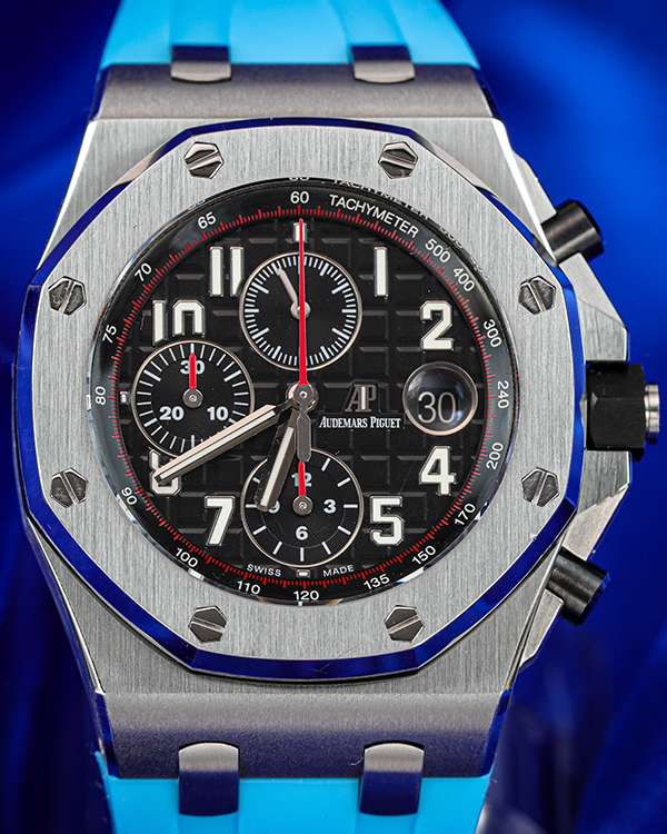 2015 Audemars Piguet Royal Oak Offshore "Vampire" 42MM Black Dial Aftermarket Rubber Strap (26470ST.OO.A101CR.01)