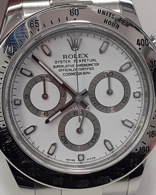 Rolex Cosmograph Daytona 40MM White Dial Steel Bracelet (116520)