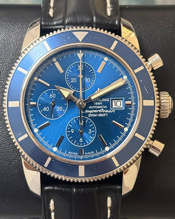 2016 Breitling Superocean Heritage Chronograph 46MM Blue Dial Leather Strap (A13320)