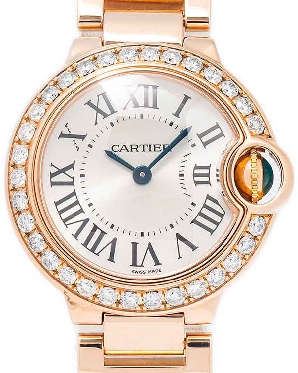 Cartier Ballon Bleu 28MM Silver Dial Rose Gold Bracelet (3007 WJBB0015)