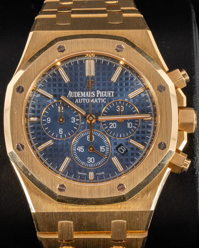 2016 Audemars Piguet Royal Oak Chronograph 41MM Blue Dial Yellow Gold Bracelet (26320BA.OO.1220BA.02)