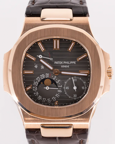 2009 Patek Philippe Nautilus 40MM Brown Dial Leather Strap (5712R-001)