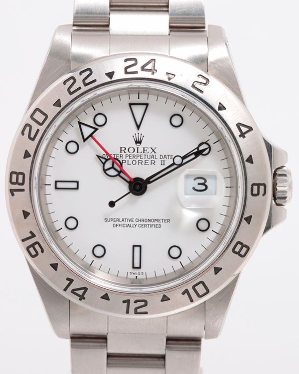 Rolex Explorer II "Polar" 40MM White Dial Steel Bracelet (16570)