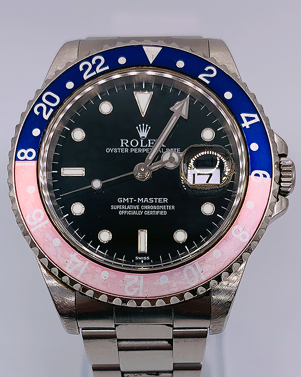 Rolex GMT-Master "Faded Pepsi" 40MM Black Dial Oyster Bracelet (16700)