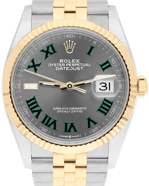 Rolex Datejust "Wimbledon" 36MM Slate Dial Two-Tone Jubilee Bracelet (126233)